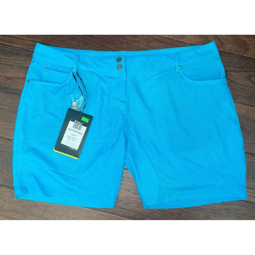 Lucy‎ Quick Dry Hiking Shorts Stretch Womens Sz 16 Teal Pockets Outdoors